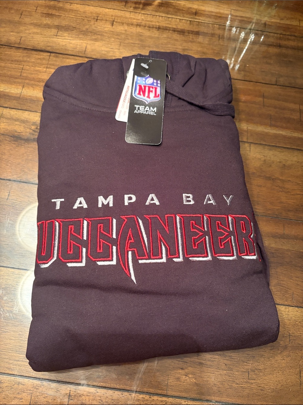 NFL Tampa Bay Buccaneers Maroon Pullover Hoodie with Red Logo